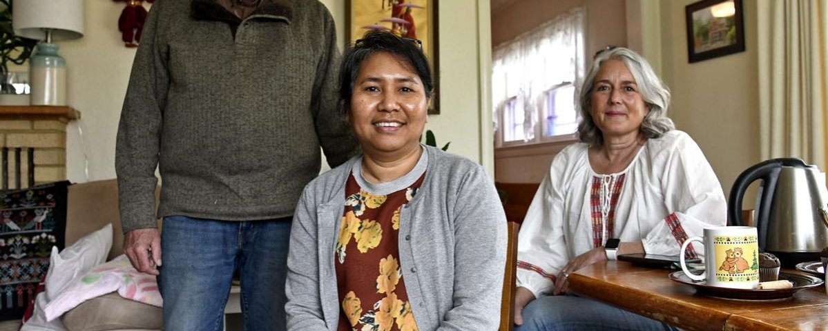 Clem Work, Cho Cho Lwin and Kathy Swannack, from left, are helping raise money to build four new school structures in the Nagaland province ofMyanmar.