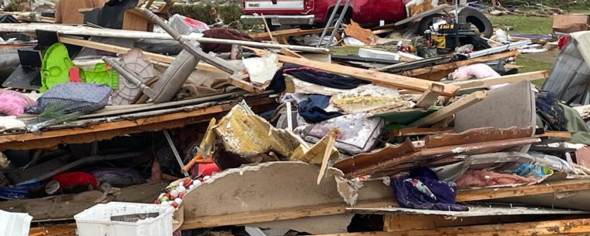 Destruction from the tornado