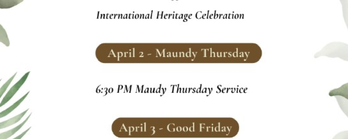 Holy Week 2026 at Christ Episcopal Church in Waukegan, Illinois