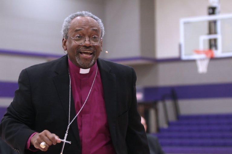 Image: The Most Rev. Michael B. Curry speaks to students at the Episcopal School of Knoxville (Photo courtesy of ESK).