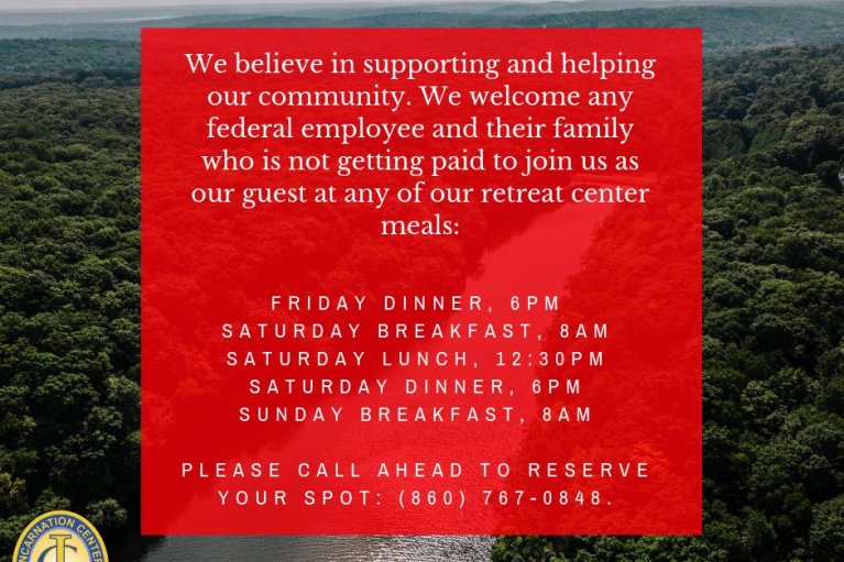 Incarnation Camp's Instagram post announcing their January 2019 offer to furloughed workers. 