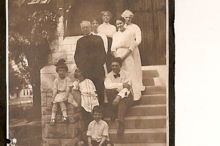 This is John and Harriet with their daughter Gertrude and son John and grandchildren at Grace. John was the second Episcopal priest in a line which now numbers 6 in 6 generations.