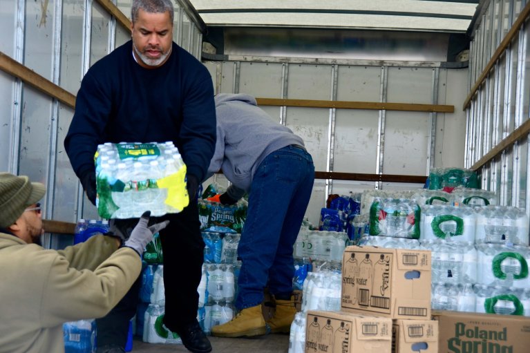 water distribution from truck