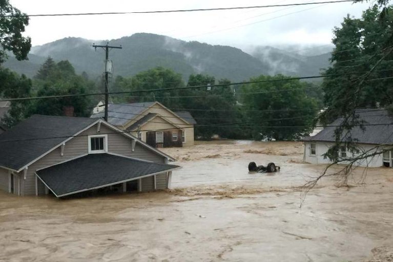 flooded homes with high water levels