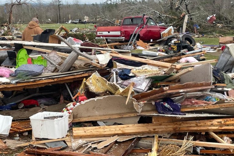Damage from the tornadoes