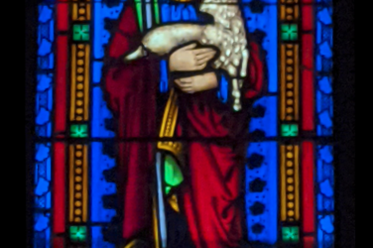 Good Shepherd stained glass image