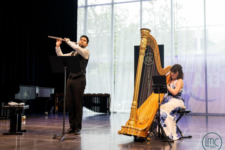 Arin Sarkissian, flute, and Kaitlin Miller, Harp, performing as Duo Duroro