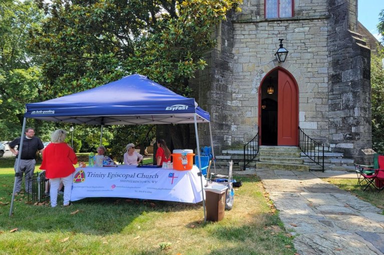 Volunteers from Trinity Church at the Shepherdstown Street Fest