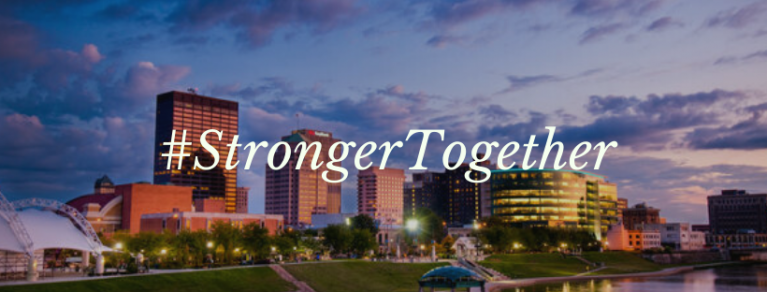  Dayton, Ohio is *StrongerTogether as a community as we respond to COVID-19 following an outbreak of tornadoes and a mass shooting in 2019.