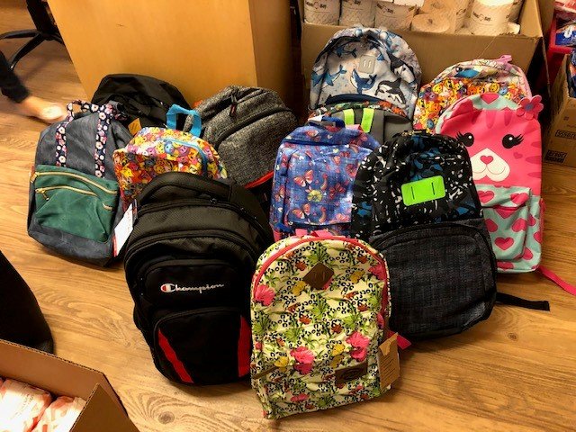 2021 school supply drive results for Church of the Redeemer in Kenmore, Washington