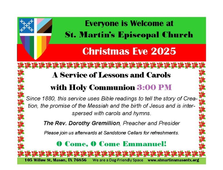 Christmas Eve at St. Martin's Episcopal Church in Mason, TX